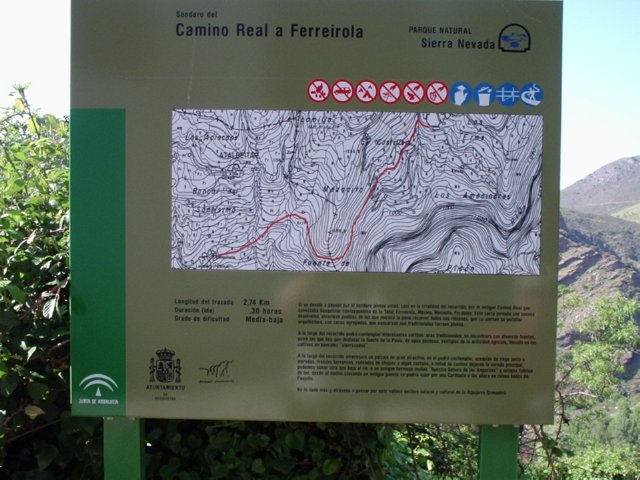 P5290012 info bord Camino Real a ferreirola - Busquietar